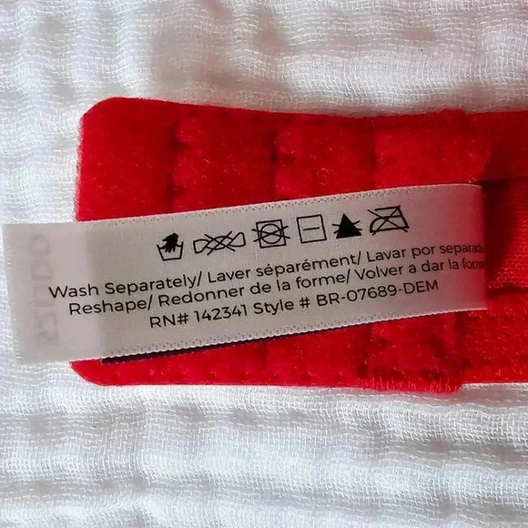 😍 NWT 😍 Adore Me Claussa Push Up Bra w/ Free Panty, Red/White, Size 32DDD - Picture 10 of 16